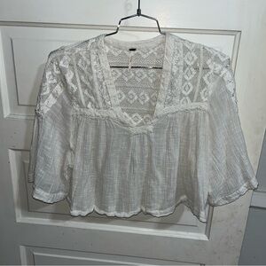 Ivory Lace Free People Boho Women's Top